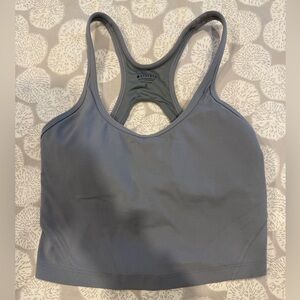 Athleta Women's Intention Crop Sports Bra (A-C cup), size XS, Featherstone Gray